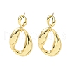 Oval Brass Dangle Stud Earrings EJEW-A132-03G-4