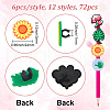 DELORIGIN 72Pcs 12 Style PVC Cartoon Style Straw Charms FIND-DR0001-03-2