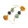 Glass Beads Pendant Dangle Earring EJEW-MZ00136-4