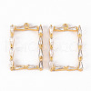 Brass Micro Pave Clear Cubic Zirconia Pendants ZIRC-S068-037-NF-1
