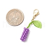 Mulberry Glass Seed Beaded Pendant Decorations HJEW-MZ00267-02-3