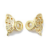 Rack Plating Brass Micro Pave Clear Cubic Zirconia Beads KK-U014-13G-1