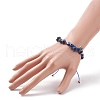 Natural Lapis Lazuli Chips & Resin Evil Eye Braided Bead Bracelet BJEW-JB08495-03-3