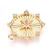 Brass Micro Pave Clear Cubic Zirconia Pendants KK-T075-26G-2
