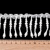 Polyester & Imitation Pearl Beaded Tassel Ribbon OCOR-XCP0002-70-2