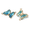 Brass Pave Faceted Glass Connector Charms X-FIND-Z020-04U-2