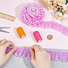 8 Yard Polyester Pleated Lace Ribbon OCOR-WH0078-159B-3