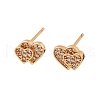 Brass Micro Pave Clear Cubic Zirconia Stud Earrings for Women EJEW-G428-25G-06-4