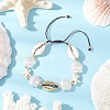 Natural Mixed Cowrie Shell Bead Braided Bead Bracelets BJEW-JB11862-01-1