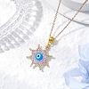 Glass Seed Beads & Handmade Evil Eye Lampwork Star Pendant Necklaces NJEW-MZ00098-02-1