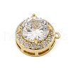 Brass Micro Pave Cubic Zirconia Connector Charms KK-U041-01G-01-2