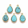Synthetic Turquoise Teardrop Pendants STAS-N109-210C-G-1