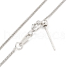 Rhodium Plated 925 Sterling Silver Wheat Chain Necklaces NJEW-C052-02P-2