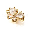 Brass Clear Cubic Zirconia Connector Charms KK-U065-04D-G-2