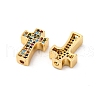 Brass Micro Pave Cubic Zirconia Beads KK-S510-03G-2
