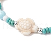Dyed Synthetic Turquoise & Natural Howlite Beads Bracelets for Women BJEW-JB11794-02-3