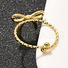 304 Stainless Steel Open Cuff Ring for Women RJEW-B109-01G-02-3