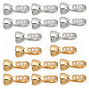 DICOSMETIC 16Pcs 2 Colors Brass Micro Pave Clear Cubic Zirconia Fold Over Clasps KK-DC0001-66-1