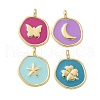 Brass Enamel Pendants KK-P293-11G-1