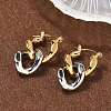 304 Stainless Steel Hoop Earrings EJEW-H159-01GP-2