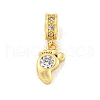 Brass Micro Pave Clear Cubic Zirconia Pendants KK-U007-02G-08-1