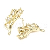Brass Micro Pave Clear Cubic Zirconia Stud Earring Findings KK-Z106-02G-08-2