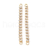 Brass Clear Teardrop Cubic Zirconia Links Connectors ZIRC-G170-20G-1