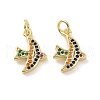 Brass Micro Pave Cubic Zirconia Charms KK-E068-VF116-2