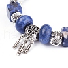Natural Sodalite Beads Cord Bracelets BJEW-O162-G06-2