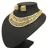 Rose Pattern Alloy Crystal Rhinestone Pendant Necklaces & Hoop Earrings Sets FS-WGA3BB3-01-2