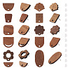 Fashewelry 22Pairs 11 Style Walnut Wood Stud Earring Findings MAK-FW0001-01-2