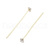 Brass Micro Pave Clear Cubic Zirconia Head Pins KK-M306-09G-04-3