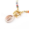 Natural Cowrie Shell Pendant Necklaces NJEW-JN03440-3