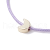 5Pcs 5 Colors Light Gold Brass Moon Braided Bead Bracelets Set BJEW-JB09737-02S-4