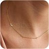 Brass Initial Link Chain Necklaces for Women FS-WG848C9-12-1