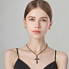 FIBLOOM 9Pcs 9 Style Stainless Steel & Alloy Cross Pendant Necklaces Set NJEW-FI0001-21-6