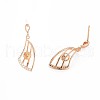 Brass Micro Pave Clear Cubic Zirconia Stud Earring Findings KK-S364-130-4