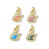 Brass Micro Pave Cubic Zirconia Pendants KK-A197-24G-1