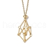Crystal Cage Holder Necklace X-NJEW-JN04588-3