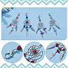 20Pcs 2 Style Woven Net/Web with Feather Alloy Pendant Decoration HJEW-NB0001-92-4