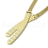 304 Stainless Steel with Cubic Zirconia Mesh Chain Necklaces NJEW-Q322-05G-3