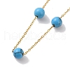 Synthetic Turquoise Beads Necklace BJEW-B078-02G-3