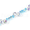 Electroplate Glass and Acrylic Rhinestone Beads Strands MAK-T011-07C-3