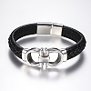 Men's Braided Leather Cord Bracelets BJEW-H559-15E-1