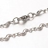 304 Stainless Steel Bar Link Chains Necklaces NJEW-O066-36P-1