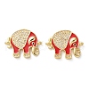 Rack Plating Brass Micro Pave Clear Cubic Zirconia Connector Charms KK-C084-02G-2