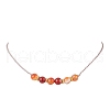 8MM Dyed Natural Banded Agate Round Braided Beaded Adjustable Necklaces for Women NJEW-JN05319-2