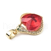 Real 18K Gold Plated Rack Plating Brass Micro Pave Clear Cubic Zirconia Pendants KK-C015-16G-07-2