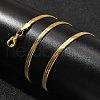 3mm Stainless Steel Flat Snake Chain Necklaces for Men Women NJEW-G160-03G-2