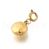 Flat Round 304 Stainless Steel Pendant Decorations STAS-H202-32G-2